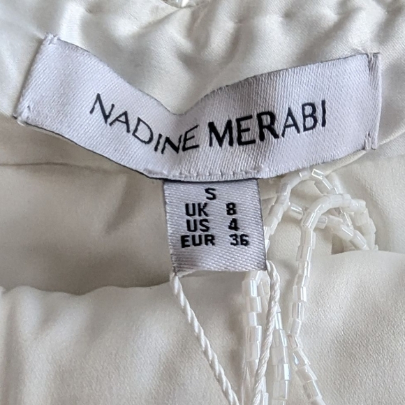 NWT Nadine Merabi Sara Beaded Fringe Feathered Skirt Size S/4 - Picture 6 of 11